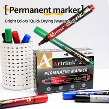Round/Chisel Tip Permanent Marker Pens, Multi-Color Oil-Based Waterproof & Fade-Resistant Markers, Smooth Writing Comfortable Large Capacity Quick-Drying, Suitable For Logistics, Office, Paper, Glass, Ceramic, Metal Surfaces - Round-tipped/blade-tipped Marker - View 8