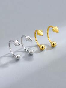 1pc S925 Sterling Silver Round Bead Spiral Navel Ring, Best Gift For Girlfriend, Mother, Sister - Navel Nails - View 5