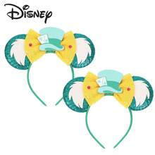 Disney 迪士尼亮片米老鼠耳朵发箍 - 黄色蝴蝶结礼帽设计，成人角色扮演及主题公园配饰 - 查看 1