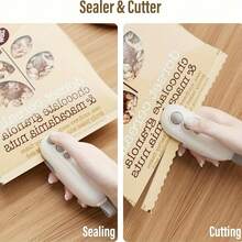 1pc 2-In-1 Mini Heat Sealer And Cutter, USB Rechargeable Handheld Bag Resealer With 400mAh Battery, Portable Kitchen Gadget For Plastic Snack Bags, Chips & Food Storage - 1pc - View 3