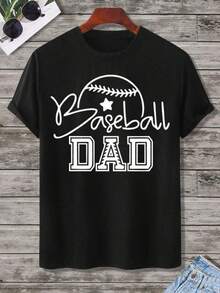 Camiseta de Béisbol para Papá, Regalo para el Día del Padre, Camiseta para Amantes del Béisbol, Ropa Casual, Camiseta para Fanáticos del Deporte, Color Negro - Negro - Ver 5