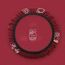 Cartoon Cute Rabbit Steering Wheel Cover, 38cm Universal Ice Silk Elastic No Inner Ring Steering Wheel Protective Cover, Comfortable Feel All Season Universal Steering Wheel Cover - Rabbit-shaped Elastic Handlebar Grips Without Inner Ring - View 10