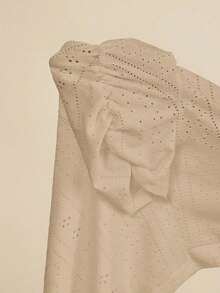 Clasi Chaqueta corta de mujer elegante con mangas cortas de encaje y botones delanteros para la oficina en otoño/invierno - Caqui - Ver 6
