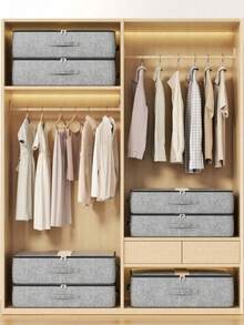 1 túi đựng đồ gấp gọn màu xám đặt dưới gầm giường, có cửa sổ trong suốt, chức năng tuyệt vời và đa năng, dùng để đựng chăn, váy, ga trải giường, gối, quần áo và đồ dùng dưới gầm giường, tiết kiệm không gian, thích hợp cho Ngày Lao động, dùng để cất đồ dưới gầm giường. - Xem 9