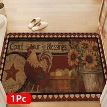 1pc Home Decor, Rooster Pattern Printed Linen Kitchen Rug, Carpet, Mat, Bathroom Mat, Doormat, 3D Printed Rectangle, Suitable For Living Room, Bedroom, Hallway, Bathroom, Laundry Room - Polyester Carpet, For Indoor And Outdoor Home Decor - Multicolor - View 18