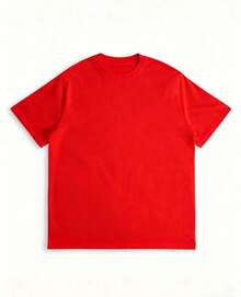 New Summer 2026 Collection, Unisex Styles, Crew Neck T-Shirt With Creative And Fun Cartoon Print, Pure Cotton Short Sleeve, Casual Style For Everyday Wear, Sizes: S–7XL | 24-Hour Shipping | Summer Clothing - 紅色的 - 查看 2