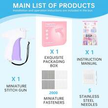 Mini Sewing Gun, Clothing Stitching Tool, Mini Label Gun Sewing Kit, Suitable For Hemming, Repair Stitching On Pants, Curtains, Tarpaulin - A01 - View 3