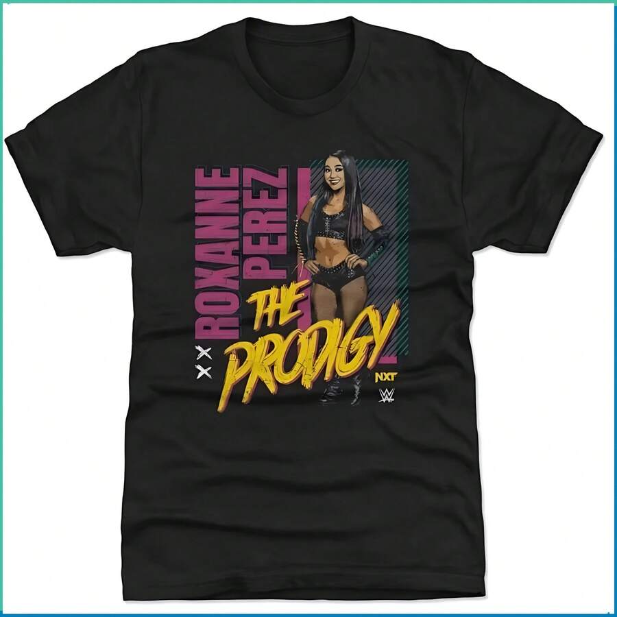 W W E Roxanne Perez Black T-Shirt - Black - View 1