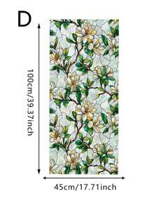 1/4 piezas Película de ventana estática esmerilada con diseño floral vintage, película de ventana de privacidad con bloqueo de luz, adecuada para decoración de dormitorio, oficina y baño - Pegatinas para ventanas - Ver 13