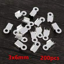 200pcs Cove Clasps Cord End Caps String Ribbon Leather Clip Tip Fold Crimp Bead Connectors For DIY Jewelry Making Supplies - Crod End - View 18