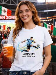 Imagen del artículo: ¡Una historia! A Versatile  -Shirt Themed Around Uruguay playeras de mujer - Blanco - Ver 6