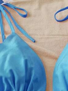 MEXGlowEve Vestido corto de verano para mujer de unicolor y espalda descubiertaMEX O8GB - Celeste - Ver 9