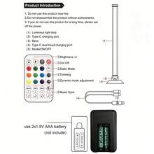 2pcs RGBIC Gaming Light Strips, Music Sync Ambient Light, 16 Million Colors, Phone APP And Remote Control, USB Powered Suitable For Computer Monitor, TV Backlight And Gaming Room Decoration - Multi-color light - View 10