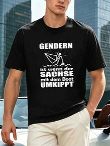 Men Plus Size T-Shirts - Black - View 2