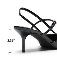 Mary Jane Shoes Women Kitten Slingback Pointed Closed Toe Heels Dress Party Casual Comfortable Pumps Shoes - 黑色 - 查看 7