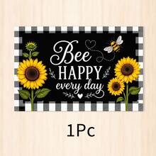 1pc Plaid & Sunflower Linen Placemat, Breakfast Mat, Coffee Coaster, Bowl Pad, Kitchen Accessory, Easy To Clean Dining Mat, Suitable For Home, Restaurant, Dining Decor, Holiday Gift, Gift For Friends, Multi-Piece Set - Multicolor - View 16