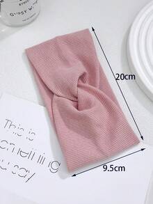 1 chiếc băng đô thấm mồ hôi màu hồng trơn đơn giản dành cho nữ, băng đô buộc nút đa năng thích hợp cho các hoạt động thể thao ngoài trời, tập thể dục, hoặc sử dụng hàng ngày. - Hồng - Xem 6