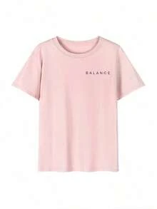 Women's Casual T-Shirt, Brain And Heart Anatomy Print, Loose And Oversized Fit, Urban Style, Round Neck, Short Sleeve, Ideal For Daily Commuting, City Walks, Summer Outings, Meetings With Friends, Weekend Brunches - 粉色 - 查看 3