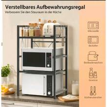 Scaffale Espandibile a 3 Livelli per Microonde (40-60cm) - Scaffale da Cucina Indipendente con 6 Ganci, Scaffale da Panettiere Stabile con Gambe Antiscivolo - 1 - Visualizzare 4