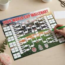 World Cup Schedule PosterandFinal Round 48-Team Collection Showcase 20262-In-1 Double-Sided Functional Poster Football Merchandise Decorations Soccer Match Decor Wall Chart Soccer Fans Gifts 21x15In - As Pic - View 4
