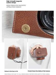Túi đựng máy ảnh tương thích với các dòng máy ảnh Fujifilm XM5 XE5 X-Half X100VI, V1 G7X3 740, Z30, ZV-1 ZV-E10, RX100 VII, chất liệu da bảo vệ, nhỏ gọn, chống nước. - Xem 9