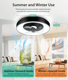 Aigostar Ventilador de Techo con Luz y Compatibilidad con Alexa – 40W, 4400LM, temperatura regulable de 2700K a 6500K. Incluye mando a distancia y gateway. Control por voz con Alexa, 6 velocidades de ventilador, diámetro de 50 cm - CCT - Ver 5