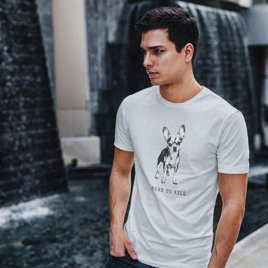 Funny Chihuahua T-Shirt, Cowboy T-Shirt With Chihuahua Meme, Western Humor T-Shirt For Him Or Her, Great Gift Idea: You Just "Buttered" Someone! - 黑色 - 查看 1