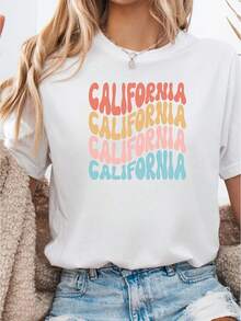 Nueva Colección de Verano Minimalista y Moderna - Camiseta de Mujer Estilo Deportivo Casual, Camiseta de Manga Corta, Camiseta de Verano, una combinación de diseños modernos y atractivos, a la moda y versátil para deportes, uso diario casual y diversas ocasiones, top casual de mujer para el día a día. - Blanco - Ver 7