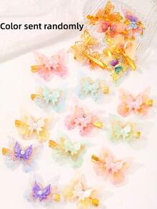 2pcs Fashion New Butterfly Hair Clips, Cute Gift For Girls, School, Birthday, Side Bangs Hairpin, Colorful Small Hair Clips, Hot Selling - Mixed color - View 7