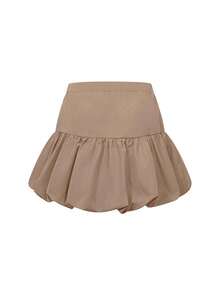 Chân váy midi xếp ly màu kaki thời trang, đa năng cho mùa hè. - Màu Khaki - Xem 2