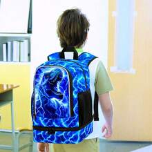 Mochila infantil 2 en 1 para niños, mochila escolar de 17" con compartimento inferior incorporado para el almuerzo, mochila resistente al agua para preescolar y primaria - Camión azul dinámico de doble tracción - Mochila para mujer de 16 pulgadas - Ver 10