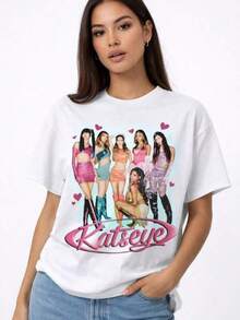 1 PC Women's And Men's Katseye Retro 90s Vintage Bootleg Tee, Mother's Day, Father's Day Gifts Music Festival, Carnival, Pride MonthPlayeras De Mujer Algodon Blusas Frescas Para El Calor Blusas Dama Playeras Mujer Blusa Blanca Playeras Basicas De Mujer Blusas Oversize Para Dama  Y2k Mujer Verano Camisetas De Mujer Algodón Playeras Para Mujer Envio Nacional - Blanco - Ver 8