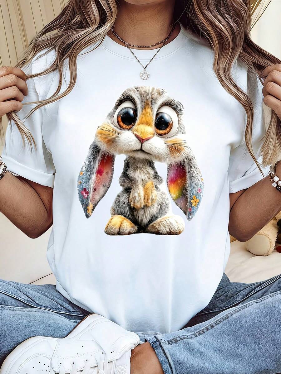 Nueva Camiseta Deportiva Casual para Mujer - Cuello Redondo - Refrescante, Transpirable y Lavable a Máquina, Hecha de 100% Pureza. Un Imprescindible para el Uso Diario, Manga Corta Fácil y Elegante Adecuada para Primavera, Verano, Otoño e Invierno