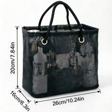 Cesta de ducha de malla portátil - Organizador de artículos de tocador transpirable para artículos esenciales de dormitorio, gimnasio, camping & viajes - Negro - Ver 5