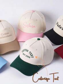 1pc Personalized Embroidered Trucker Hat, Customizable Text Baseball Cap, Vintage Distressed Dad Hat, Adjustable Unisex Casual Cap, Retro Streetwear Hat, Y2K Fashion Baseball Cap, Birthday Gift, Snapback - Multicolor - View 1