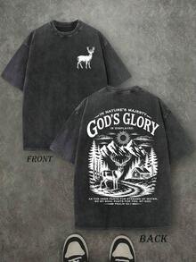 Camiseta Cristiana 'Glory of God', 'PSALMOS 42:1 COMO EL CIERVO ANHELA LAS RÍAS DE AGUA, ASÍ MI ALMA ANHELA TI, MI DIOS.' Camiseta con Citas Bíblicas, Camiseta Vintage Retro Lavada con Estampado a Doble Cara (Camiseta de Algodón Puro de 230 g/m²) Camiseta Cristiana de Alta Calidad, Regalos Cristianos, Camisetas para Hombre y Mujer, Camiseta Cómoda, Camiseta Cristiana de Moda, Camiseta de Algodón Puro Estilo Urbano para Otoño - Negro - Ver 7