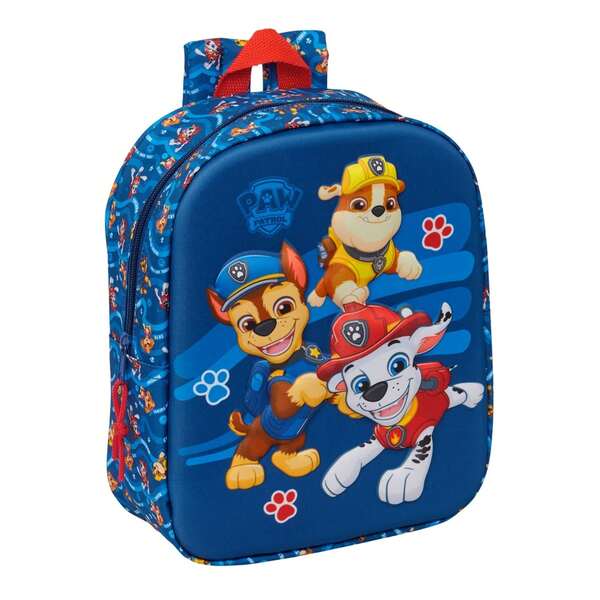 Safta | Mochila Escolar Infantil Paw Patrol Adaptável a Carrinho (Sem Carrinho) Alças Almofadadas e Pegas Forradas, Compartimento Principal com Fecho e Alça Superior, Tamanho Único, Vermelho e Azul