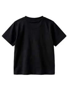 Unisex Children's T-Shirt With A Colorful Geometric Star Pattern, Perfect For Everyday Casual Wear And Back To School. Comfortable And Relaxed Casual T-Shirt That Feels Great Against The Skin. - 黑色 - 查看 4