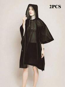 Reusable Adult Raincoat, Thickened Waterproof Raincoat, Unisex Hooded Raincoat, Waterproof Windproof Quick-Drying Breathable, Travel Essential, Women's Raincoat, Lightweight Rain Poncho, Student Supplies, Drawstring Hooded Raincoat, Unisex, Suitable For Cycling, Hiking, Fishing, Mountain Climbing And Other Outdoor Activities - Multicolor - View 15