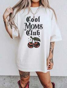 100% Cotton - Cool Moms Club - Mother's Day Gift For Mom - Aesthetic T-Shirt For Mom - Vintage-Inspired Design T-Shirt - Unisex For Women And Men - Everyday Campus Wear - Pure Cotton - 白色 - 查看 7