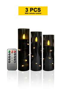 5 buah Lampu Lilin Tanpa Api, Dengan Fungsi Timer/Kontrol Jarak Jauh, Bertenaga Baterai, Lampu String LED, Cocok Untuk Rumah, Halloween, Natal, Hari Ibu, Hari Valentine, Ulang Tahun, Pernikahan, Pesta - Hitam - Cahaya Hangat - View 12