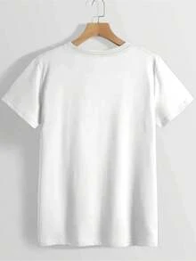 Women's Western Style Denim T-Shirt - Rhinestone And Pink Boot Print, Short Sleeve Crew Neck Solid Color Top, Suitable For Country Parties, Rodeos, Casual Wear - Breathable Spring Summer Outfit - White - View 3