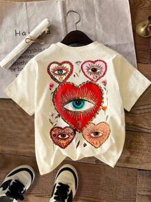 Women's Plus Size Short Sleeve T-Shirt With Round Neck, Loose Fit, Casual - 杏色 - 查看 3
