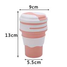 Silicone Foldable Coffee Cup, High-Temperature Resistant Portable Cup, Office Portable Travel Retractable Water Cup, Sports Water Bottle - 灰色 - 查看 9