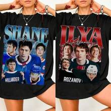 Hollanov, Hot Rivalry Hockey Romance T-Shirt, Vintage Hockey Fan T-Shirt, Gift For Women And Men, Unisex T-Shirt, Ilya Rozanov T-Shirt, Funny Fandom Tour, Hot Rivalry Merch, Sports Romance Q BDFU RRKC - 白色 - 查看 2