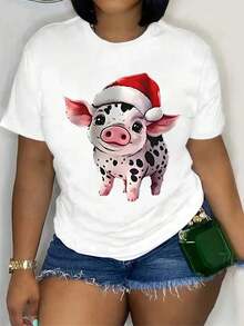 Limited Time Offer, Limited Quantity Available, Lightning, Women's Shirts, Women's T-Shirts. Women's Casual Short-Sleeved Crew Neck T-Shirts, Ideal For Spring And Summer, With Graphic Print. - 白色 - 查看 1