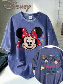 Disney Oversize Round Neck Washed T-Shirt With Disney Minnie Mouse Print, Disneyland, Disney Animal Kingdom, Disney Family Vacation Trip, Summer Outfits For Women, Vacation Outfits Women, Dresses,, Dresses For Women, Summer Clothes, Summer Tops, Capris For Women, Rompers For Women, Jeans For Women, Jorts, Graphic Tees Women, Tank Tops Women, Dresses For Women Summer, Summer Tops, Summer Clothes, Summer, Swimsuits For Woman, Bathing Suits For Women, Bikinis, White Tank Top, Women Sweatshirts & Hoodies, Cord Sets For Women, Trajes Elegantes De Mujer, Conjuntos De Dos Piezas Para Mujer, Skirt Two Piece Set, Conjuntos De Mujer, Blusas, Trajes De Mujer Casual, Free Shipping, Co Ords Sets Women, Faldas - Xanh đậm - Xem 1