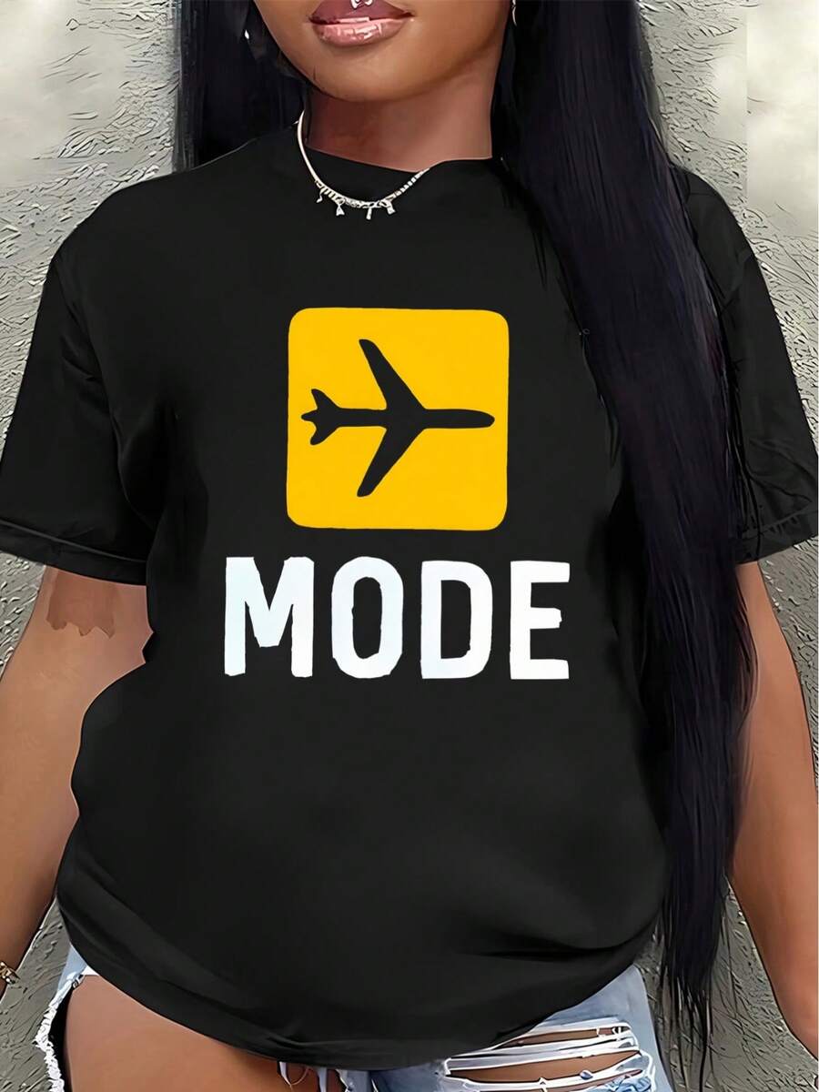 Camiseta de manga corta ligera y duradera, diseñada para viajes, perfecta para excursiones, salidas informales, viajes al aeropuerto o uso diario, disponible en una variedad de colores, cómoda y ajustada.blusa casual mujer - Negro - Ver 1