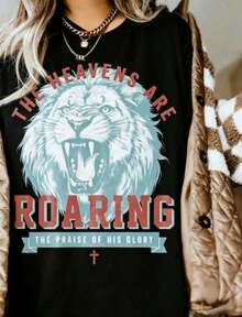 Camisetas Boho, Camisetas 'Los Cielos Rugen', Camisetas con Versículos Bíblicos, Camisetas para Cristianos, Ropa de Jesús, Camisetas de Fe - Blanco - Ver 8