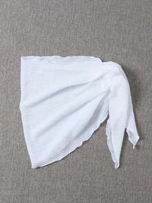Falda de pareo de unicolor albaricoque regular para mujer, para vacaciones de verano en la playa - Blanco - Ver 2